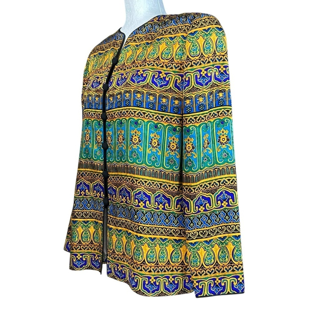 Vintage Adrianna Papell Silk Top 6 Evening Party Hoilday Vibrant Okd Money - Picture 5 of 10